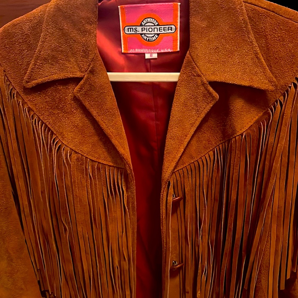 Ms. Pioneer of Albuquerque genuine suede fringe jacket